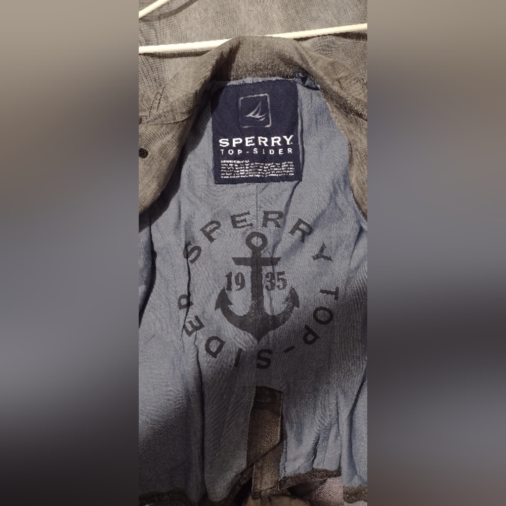 Sperry Topsider Gray 7 Button Jacket Size Small - image 3